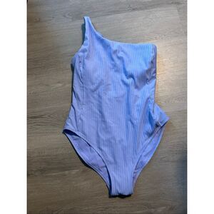 Athleta Rib Asym One Piece in Periwinkle Blue Sz Medium